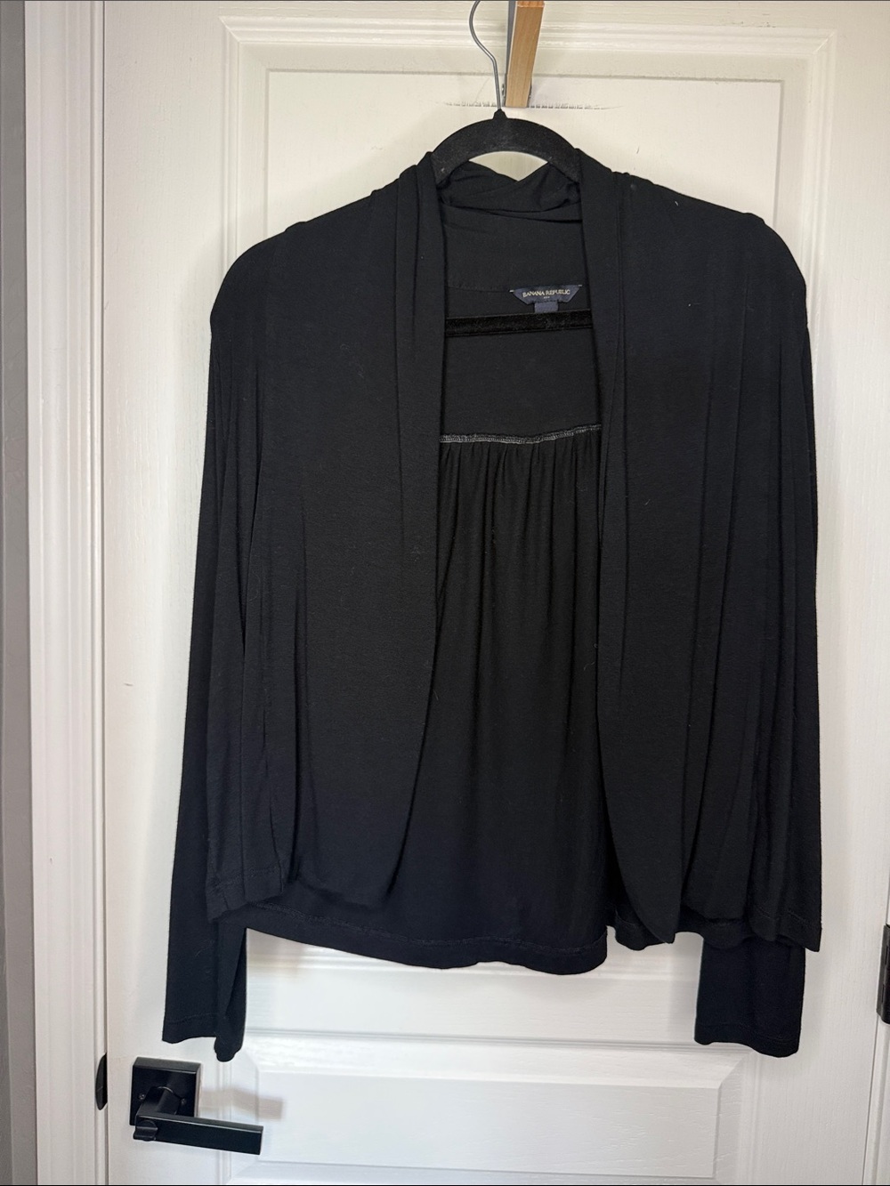 Banana Republic Black Open-Front Lightweight Cardigan Jacket